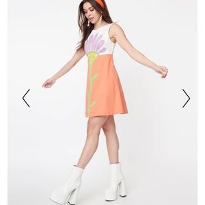 SIZE XS NWT FLOWER POWER DRESS- different color than cover photo- never worn.